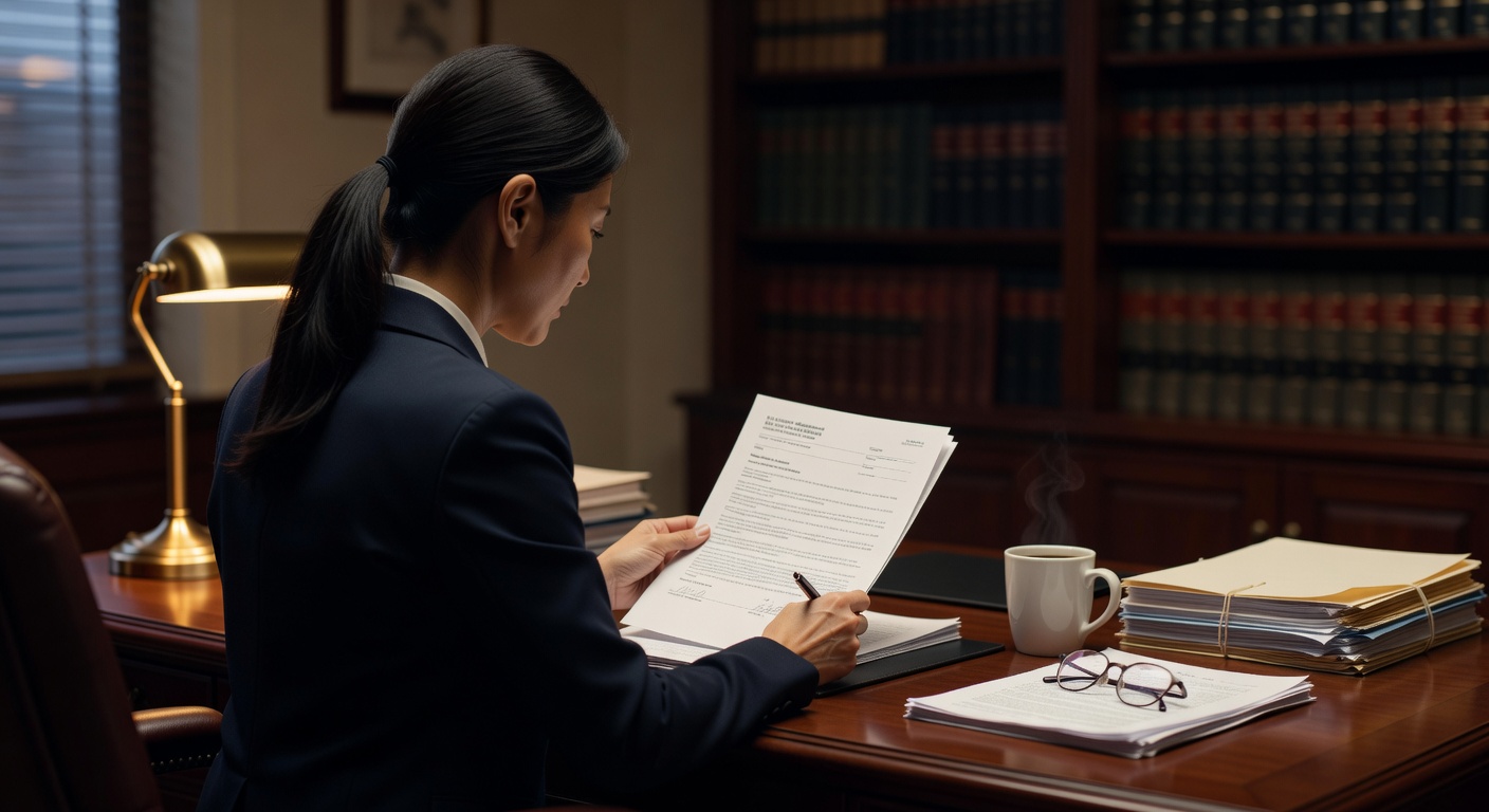 Abogado de inmigración revisando documentos sobre la congelación de la política de asilo