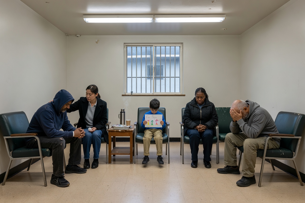 Immigration court gavel beside federal courthouse representing two legal paths